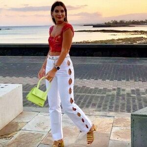 ZARA CUT OUT STRAIGHT JEANS